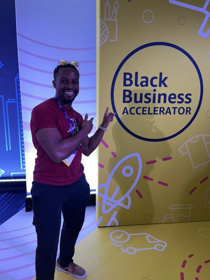 Jevon at an Amazon Black Business Accelerator event