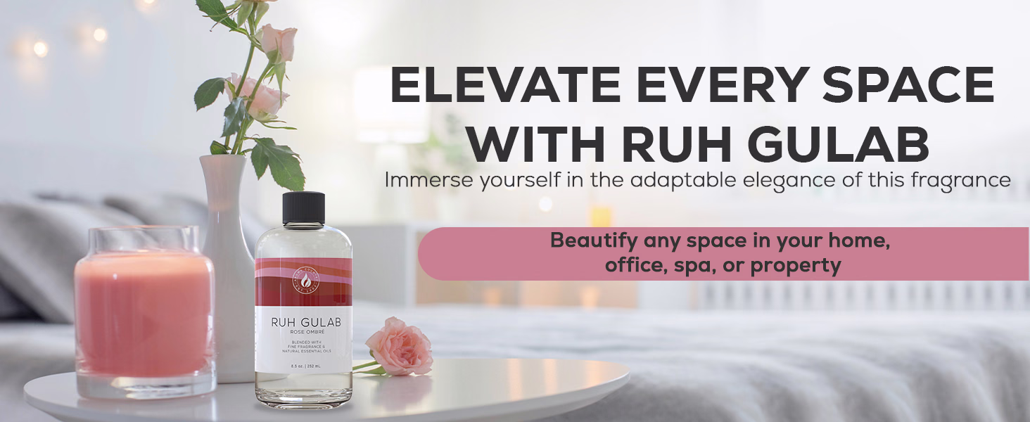 Aroma Country — Ruh Gulab / Rose Garden / A+ Content / Elevate any setting, composition 1, panel 1