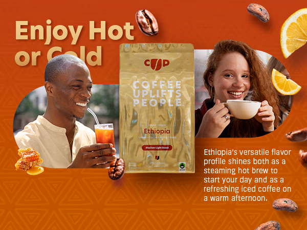 Coffee Uplifts People — Ethiopia / A+ Content, composition 1, panel 1