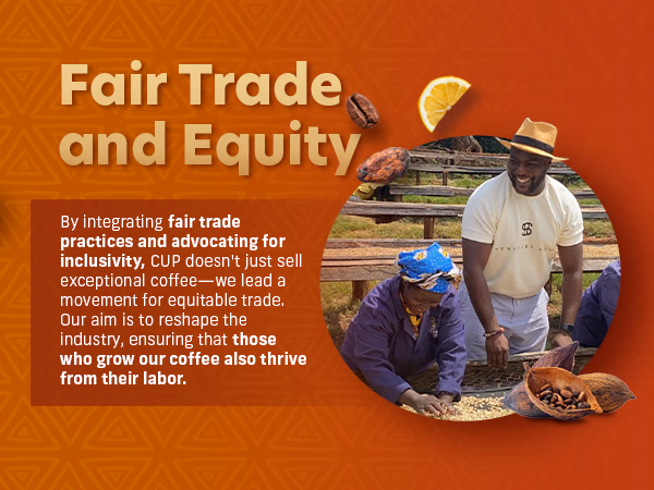 Coffee Uplifts People — Ethiopia / A+ Content / Fair trade and equity, composition 1, panel 1