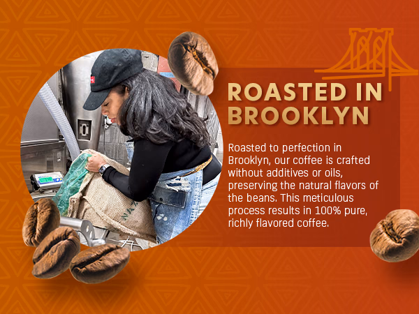 Coffee Uplifts People — Ethiopia / A+ Content / Roasted in Brooklyn, composition 1, panel 1