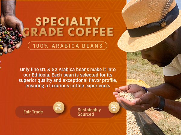 Coffee Uplifts People — Ethiopia / A+ Content / Specialty grade coffee, composition 1, panel 1