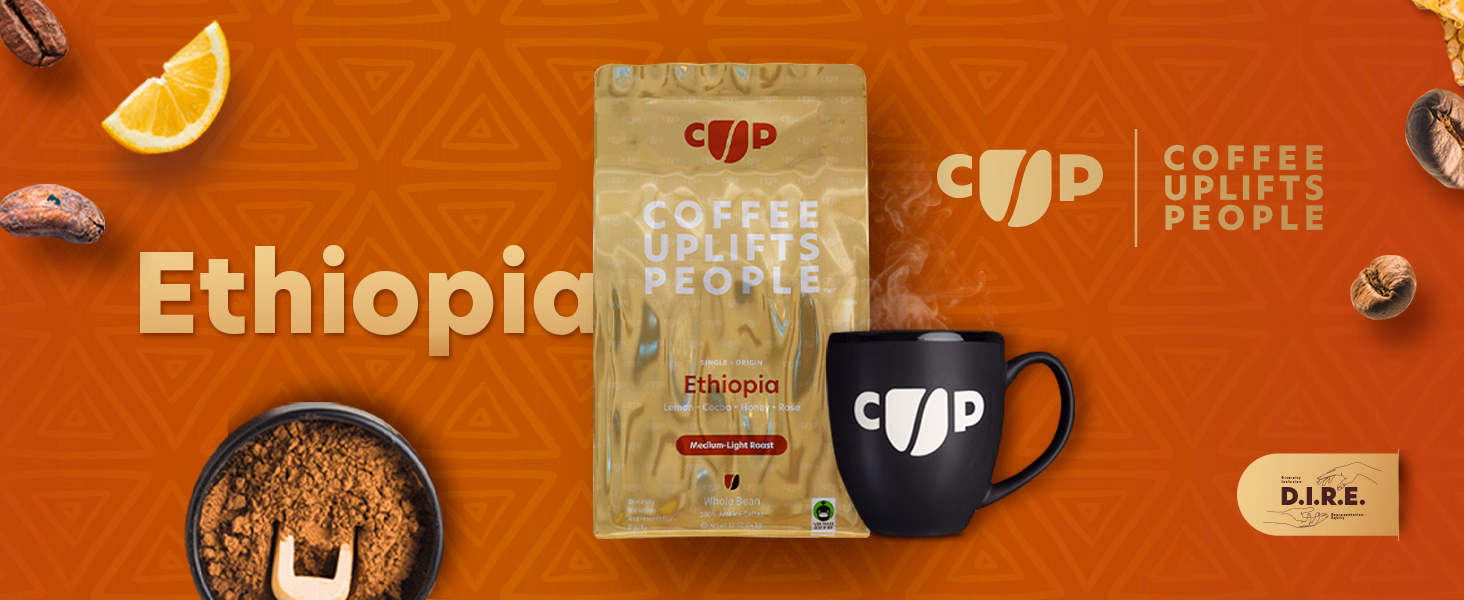 Coffee Uplifts People — Ethiopia / A+ Content, composition 1, panel 1