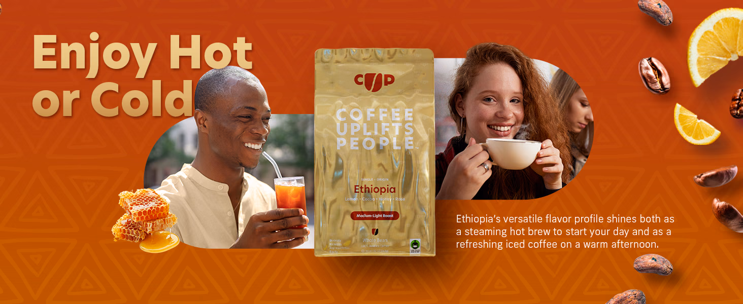 Coffee Uplifts People — Ethiopia / A+ Content, composition 1, panel 1