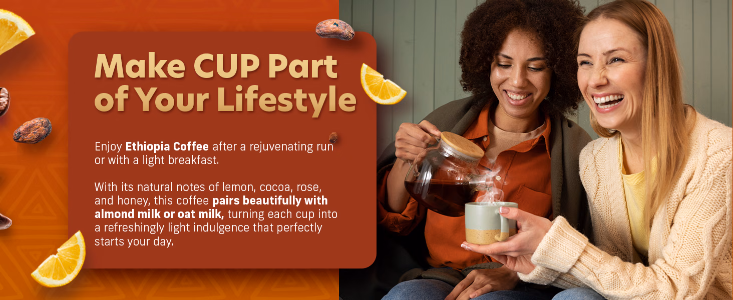 Coffee Uplifts People — Ethiopia / A+ Content, composition 1, panel 1