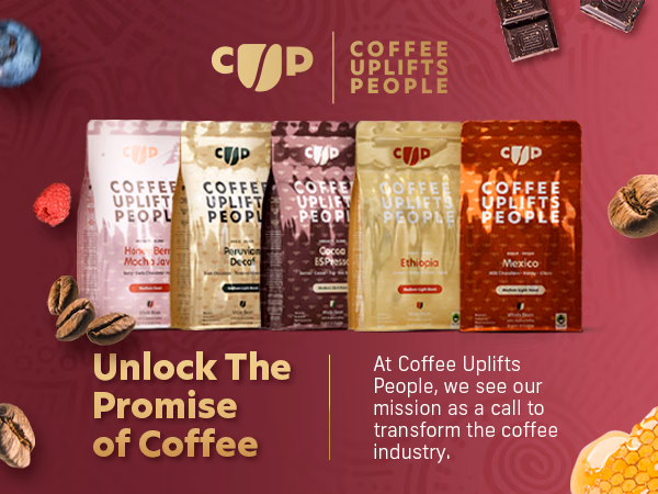 Coffee Uplifts People — Honey Berry Mocha Java / A+ Content / Unlock the promise of coffee, composition 1, panel 1