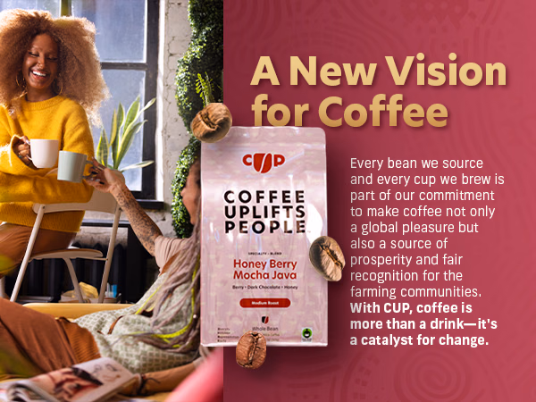Coffee Uplifts People — Honey Berry Mocha Java / A+ Content / A new vision for coffee, composition 1, panel 1