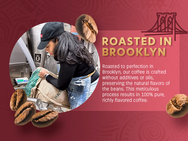 Coffee Uplifts People — Honey Berry Mocha Java / A+ Content / Roasted in Brooklyn, composition 1, panel 1