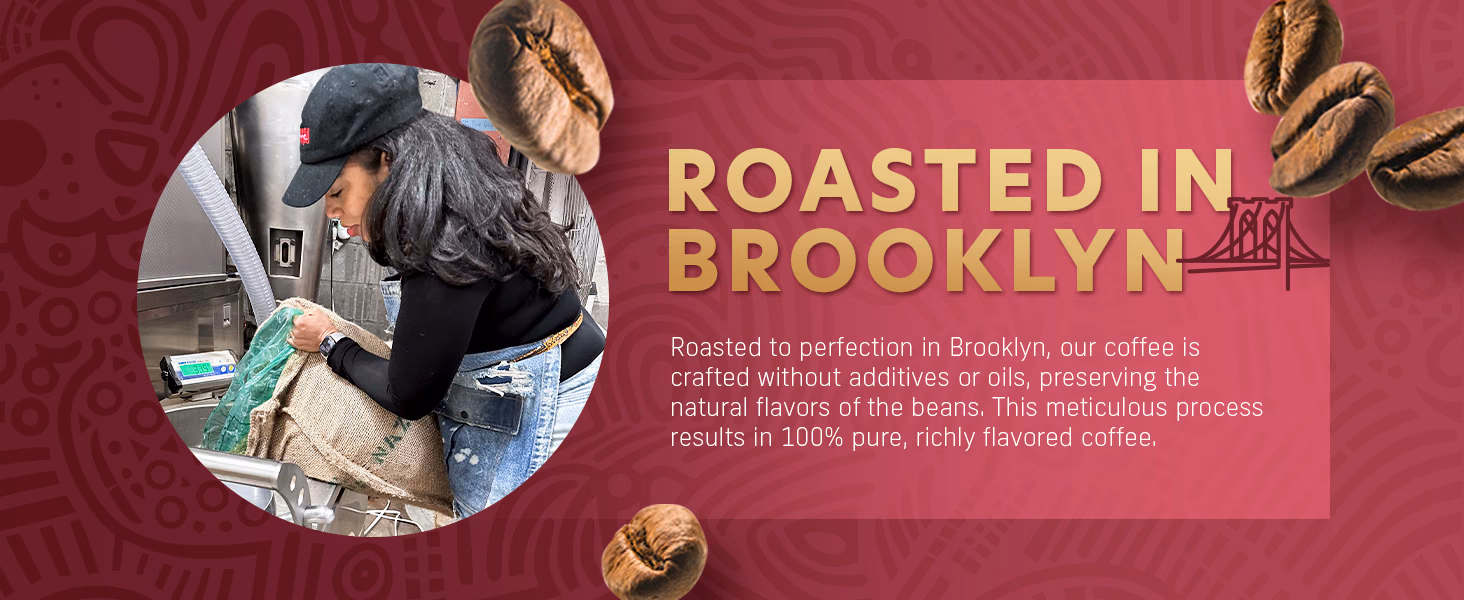 Coffee Uplifts People — Honey Berry Mocha Java / A+ Content / Roasted in Brooklyn, composition 1, panel 1