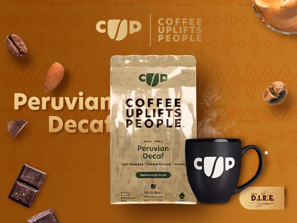 Coffee Uplifts People — Peruvian Decaf / A+ Content, composition 1, panel 1