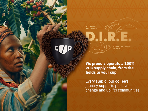 Coffee Uplifts People — Peruvian Decaf / A+ Content, composition 1, panel 1