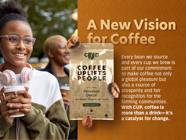Coffee Uplifts People — Peruvian Decaf / A+ Content / A new vision for coffee, composition 1, panel 1
