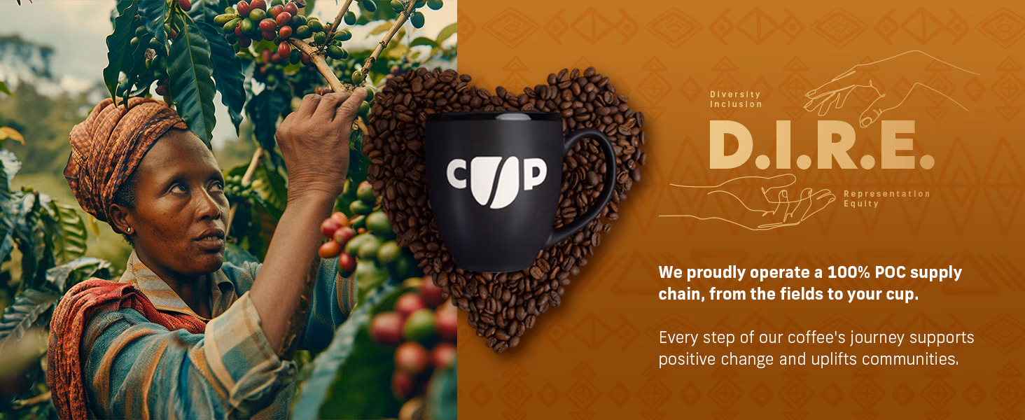 Coffee Uplifts People — Peruvian Decaf / A+ Content, composition 1, panel 1