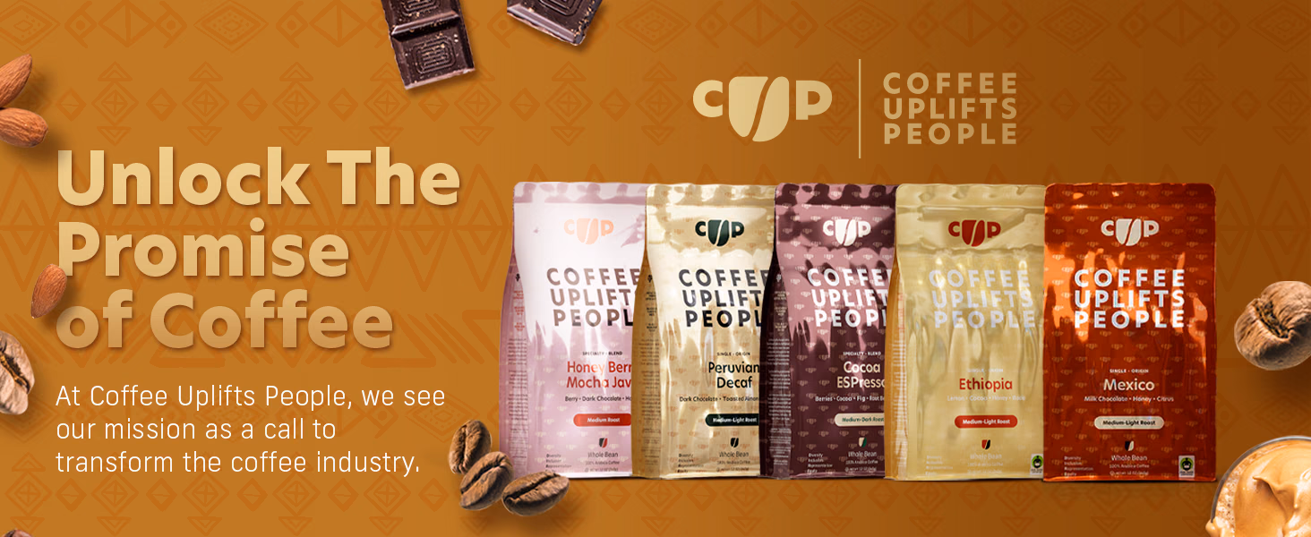 Coffee Uplifts People — Peruvian Decaf / A+ Content / Unlock the promise of coffee, composition 1, panel 1