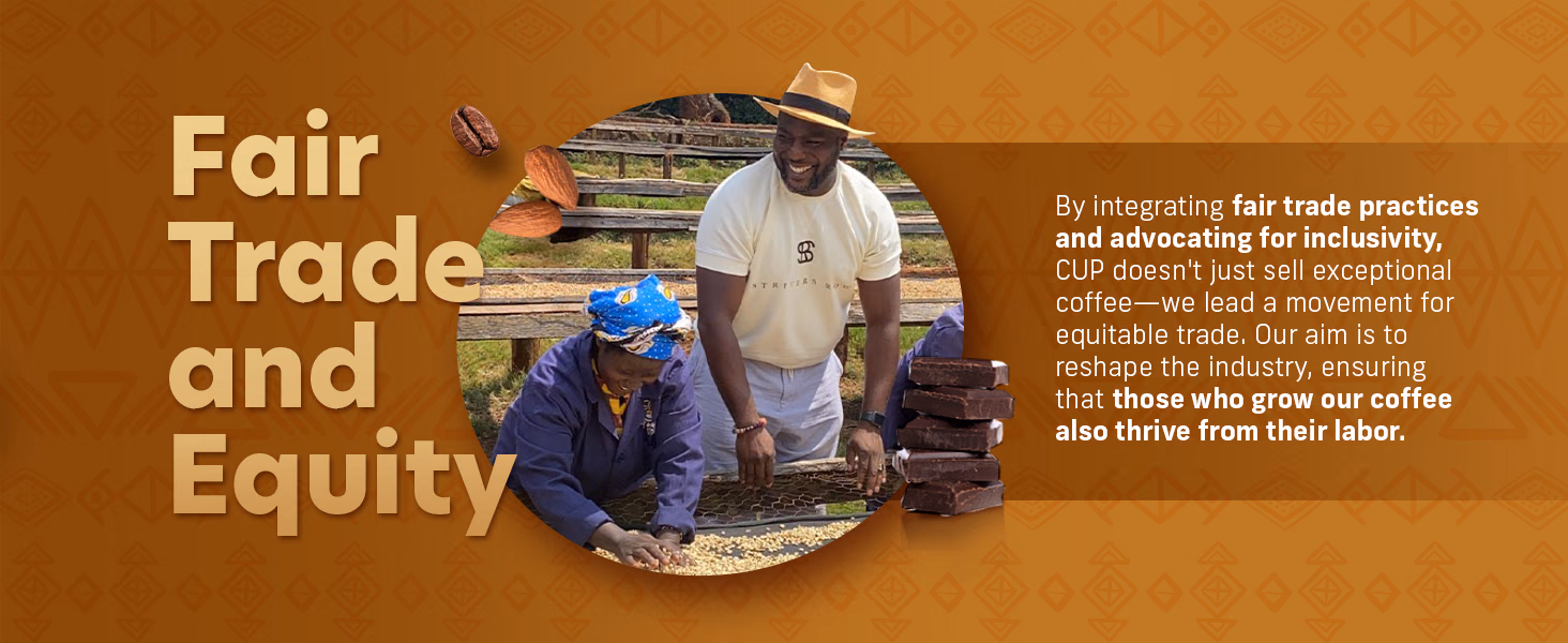 Coffee Uplifts People — Peruvian Decaf / A+ Content / Fair trade and equity, composition 1, panel 1