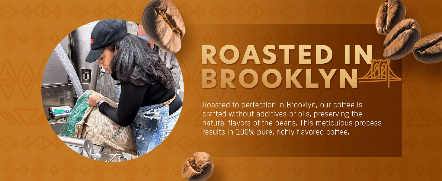 Coffee Uplifts People — Peruvian Decaf / A+ Content / Roasted in Brooklyn, composition 1, panel 1