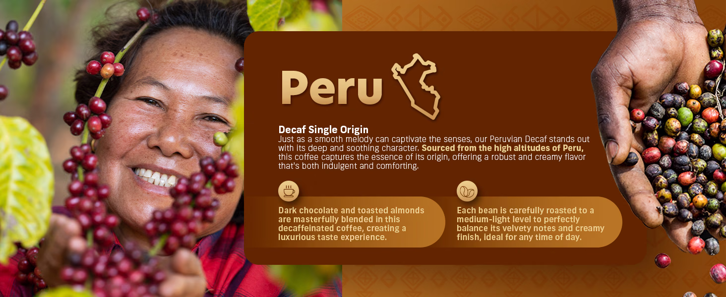 Coffee Uplifts People — Peruvian Decaf / A+ Content / Coffee origin, composition 1, panel 1
