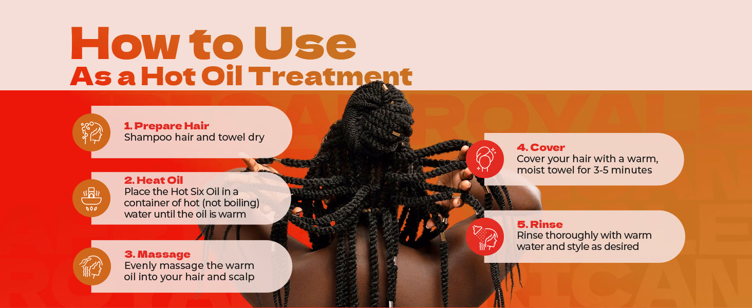 Bronner Bros. — African Royale Hot Six Oil / A+ Content / Hot oil treatment, composition 1, panel 1