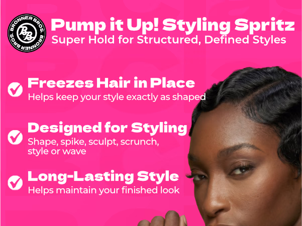 Bronner Bros. — Pump It Up! Regular Styling Spritz / A+ Content, composition 1, panel 1