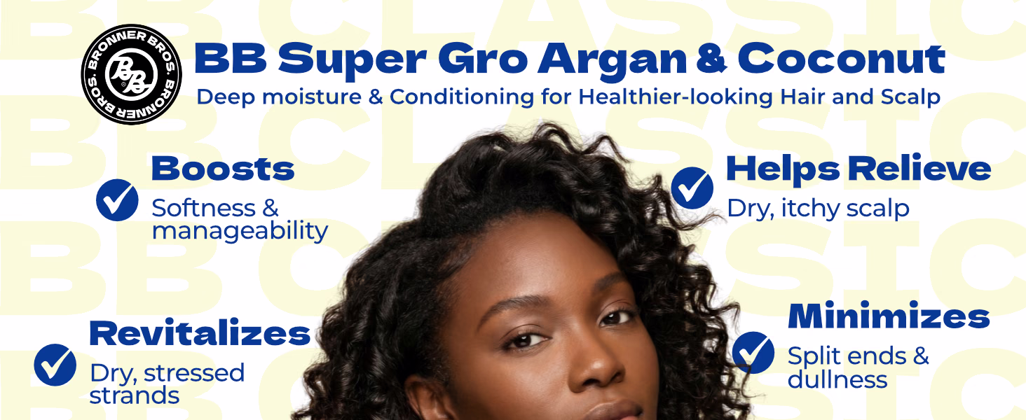 Bronner Bros. — Argan Oil & Coconut Super Gro / A+ Content, composition 1, panel 1