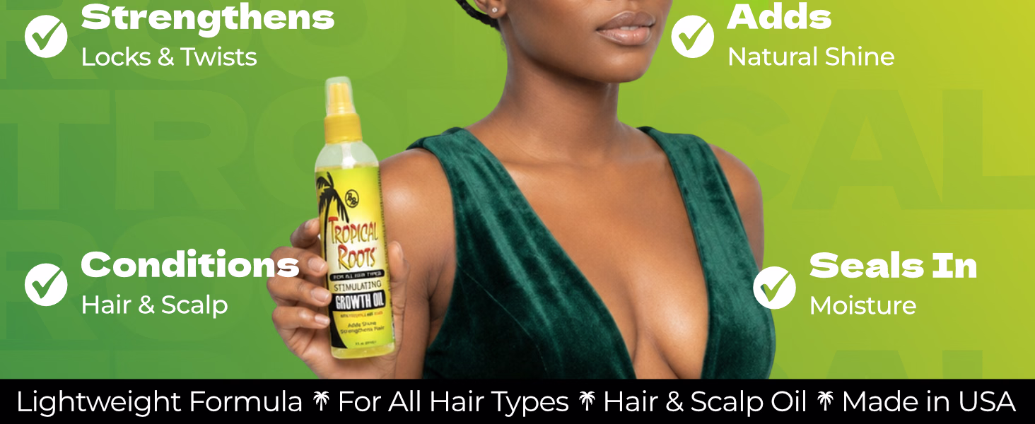 Bronner Bros. — Tropical Roots Stimulating Growth Oil / A+ Content, composition 1, panel 1