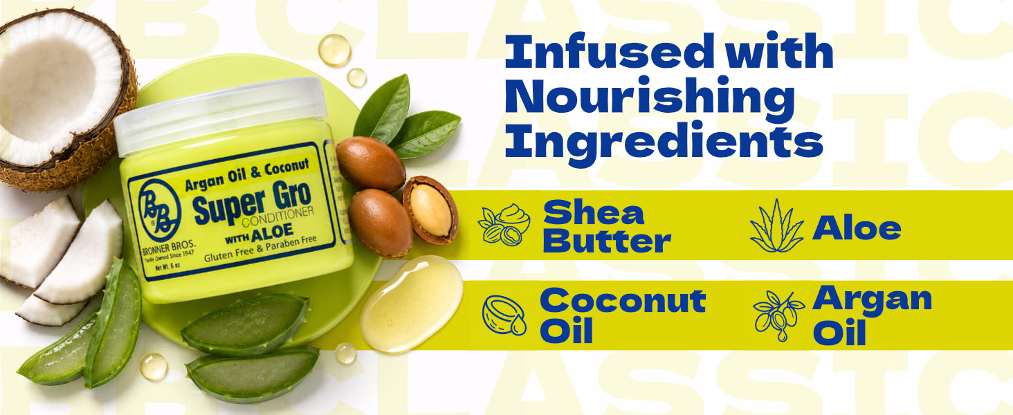 Bronner Bros. — Argan Oil & Coconut Super Gro / A+ Content, composition 1, panel 1