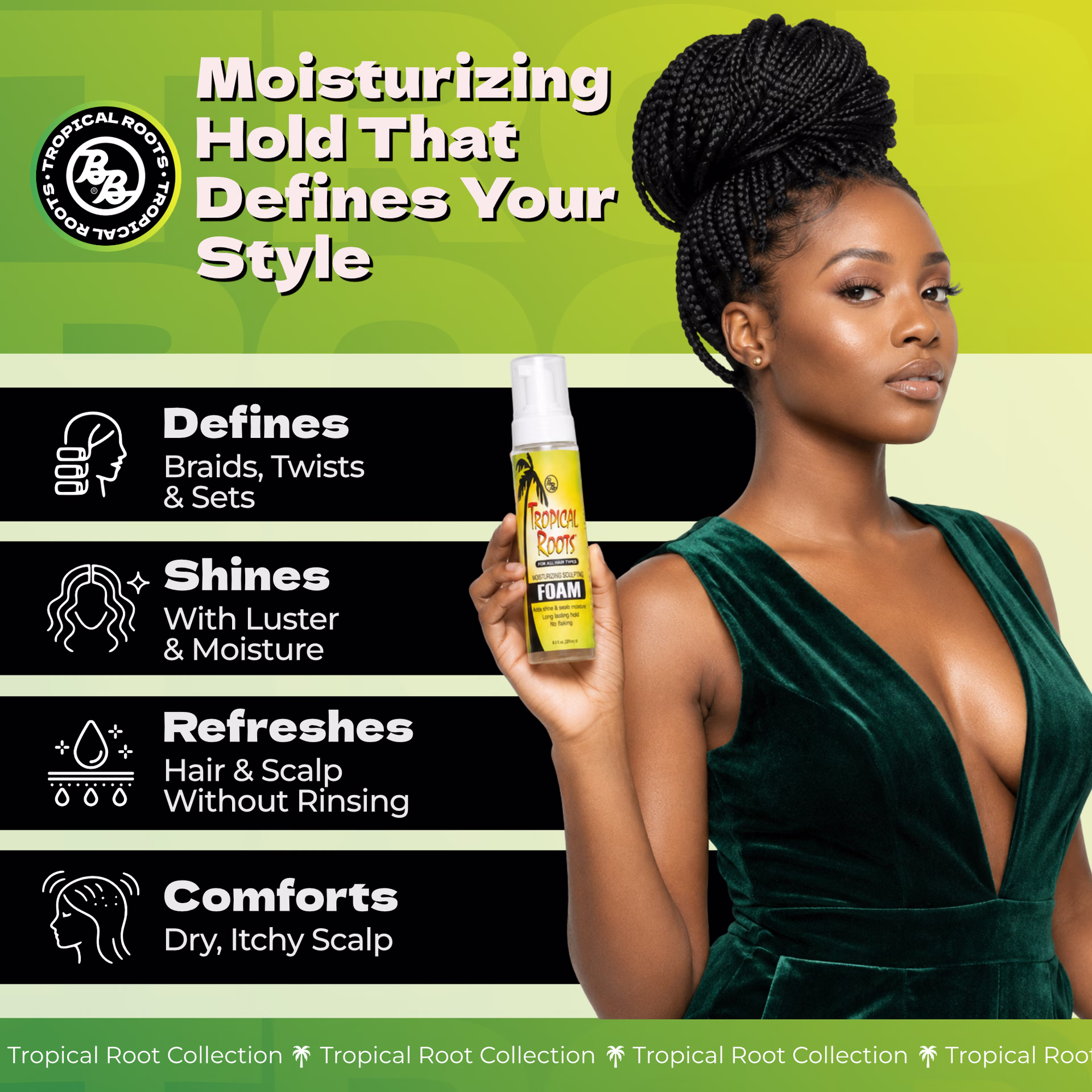 Bronner Bros. / Tropical Roots Moisturizing Sculpting Foam — listing image 1