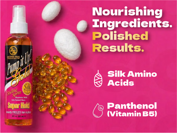 Bronner Bros. — Pump It Up! Gold Styling Spritz / A+ Content, composition 1, panel 1