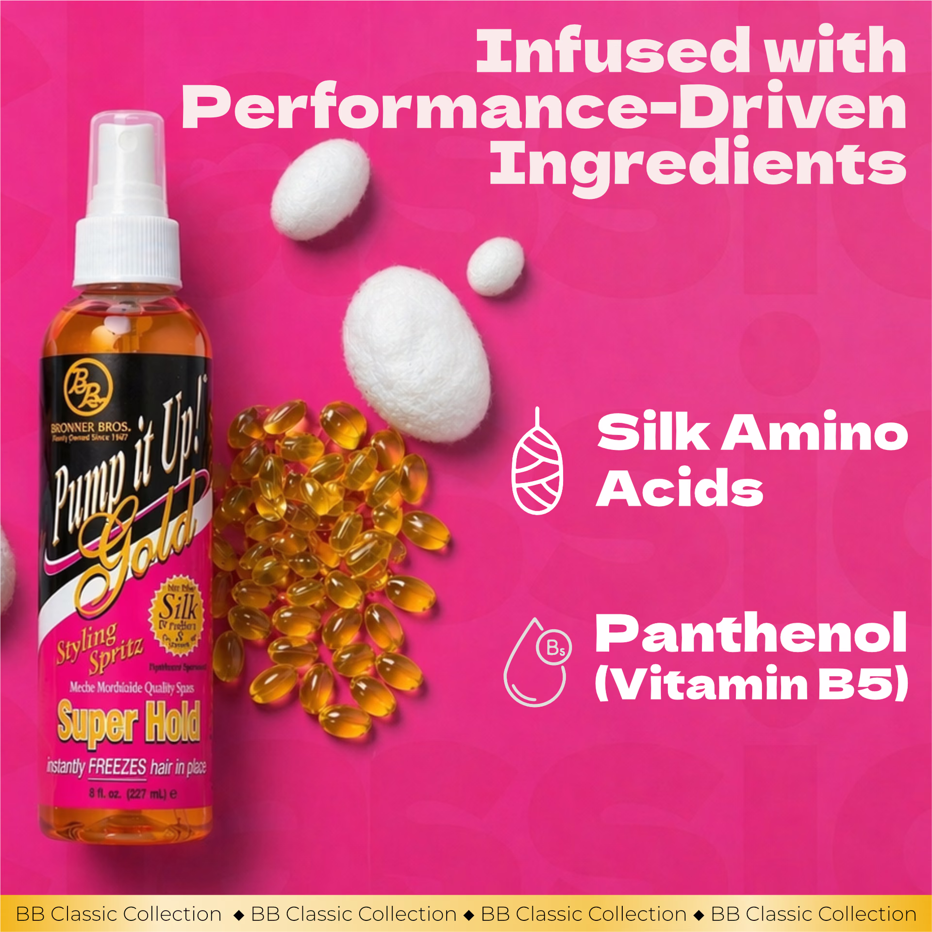 Bronner Bros. / Pump It Up! Gold Styling Spritz — listing image 3