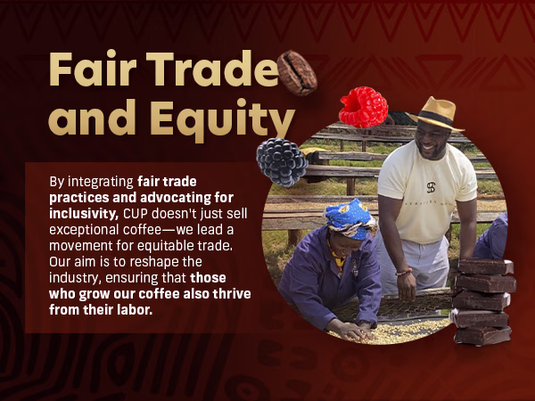 Coffee Uplifts People — Cocoa ESPresso / A+ Content / Fair trade and equity, composition 1, panel 1