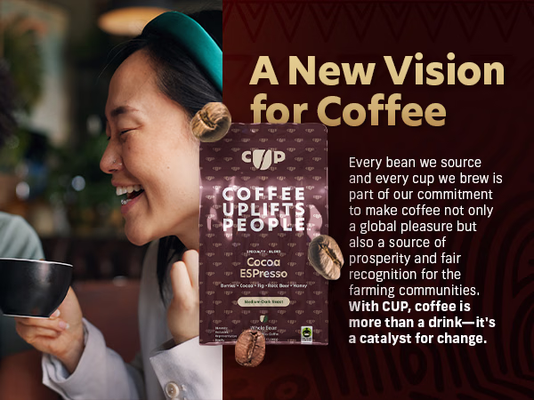 Coffee Uplifts People — Cocoa ESPresso / A+ Content / A new vision for coffee, composition 1, panel 1