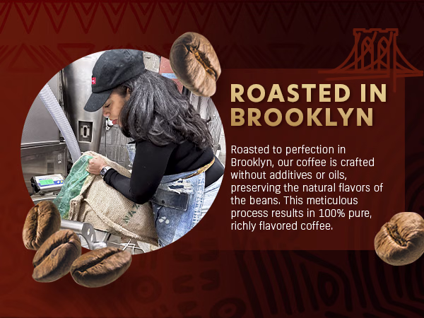 Coffee Uplifts People — Cocoa ESPresso / A+ Content / Roasted in Brooklyn, composition 1, panel 1