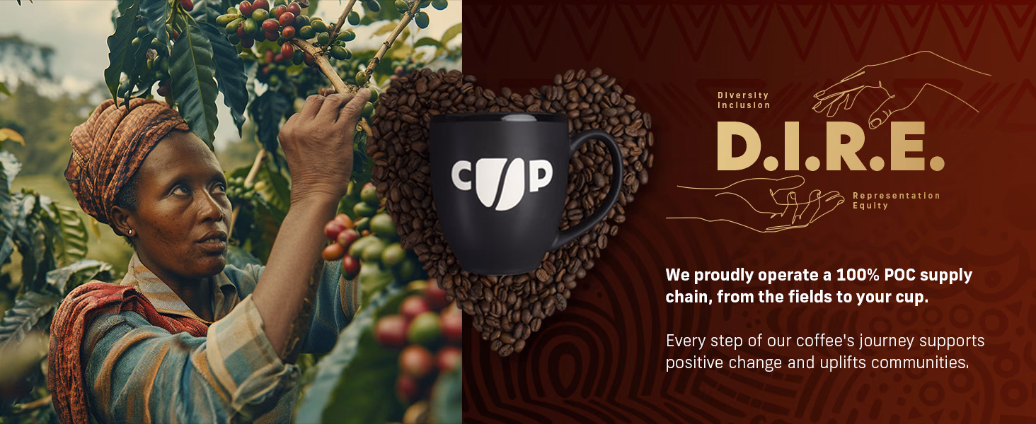 Coffee Uplifts People — Cocoa ESPresso / A+ Content, composition 1, panel 1