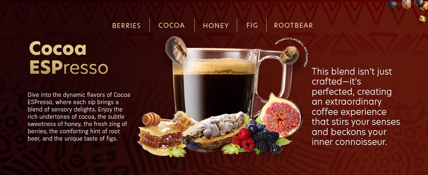 Coffee Uplifts People — Cocoa ESPresso / A+ Content, composition 1, panel 1
