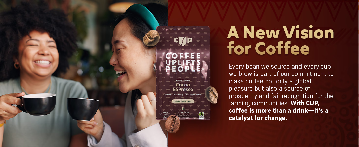 Coffee Uplifts People — Cocoa ESPresso / A+ Content / A new vision for coffee, composition 1, panel 1