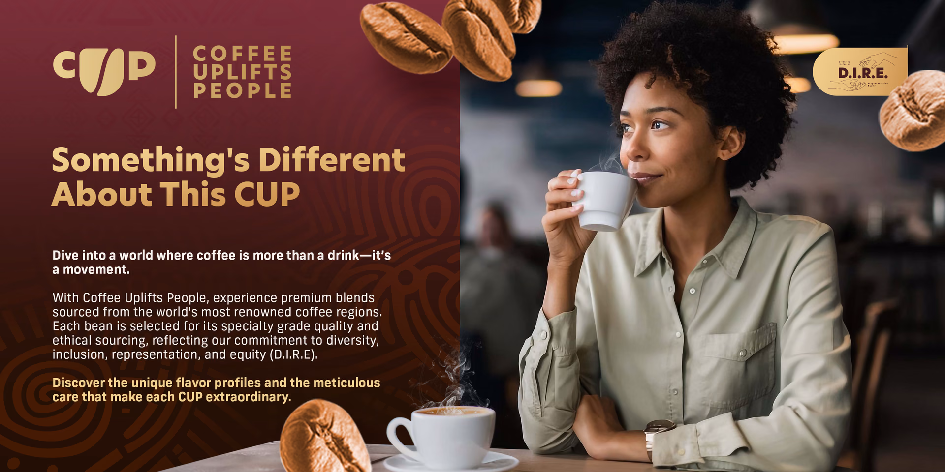 Coffee Uplifts People — Home Page / Storefront, composition 2, panel 1