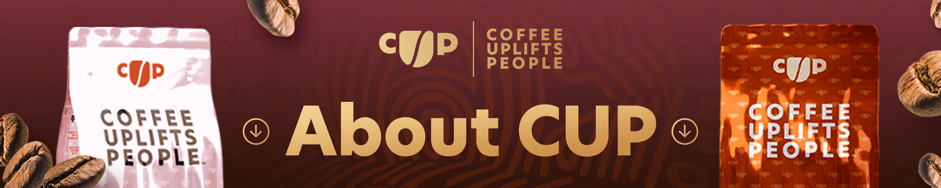 Coffee Uplifts People — About Page / Storefront, composition 1, panel 1
