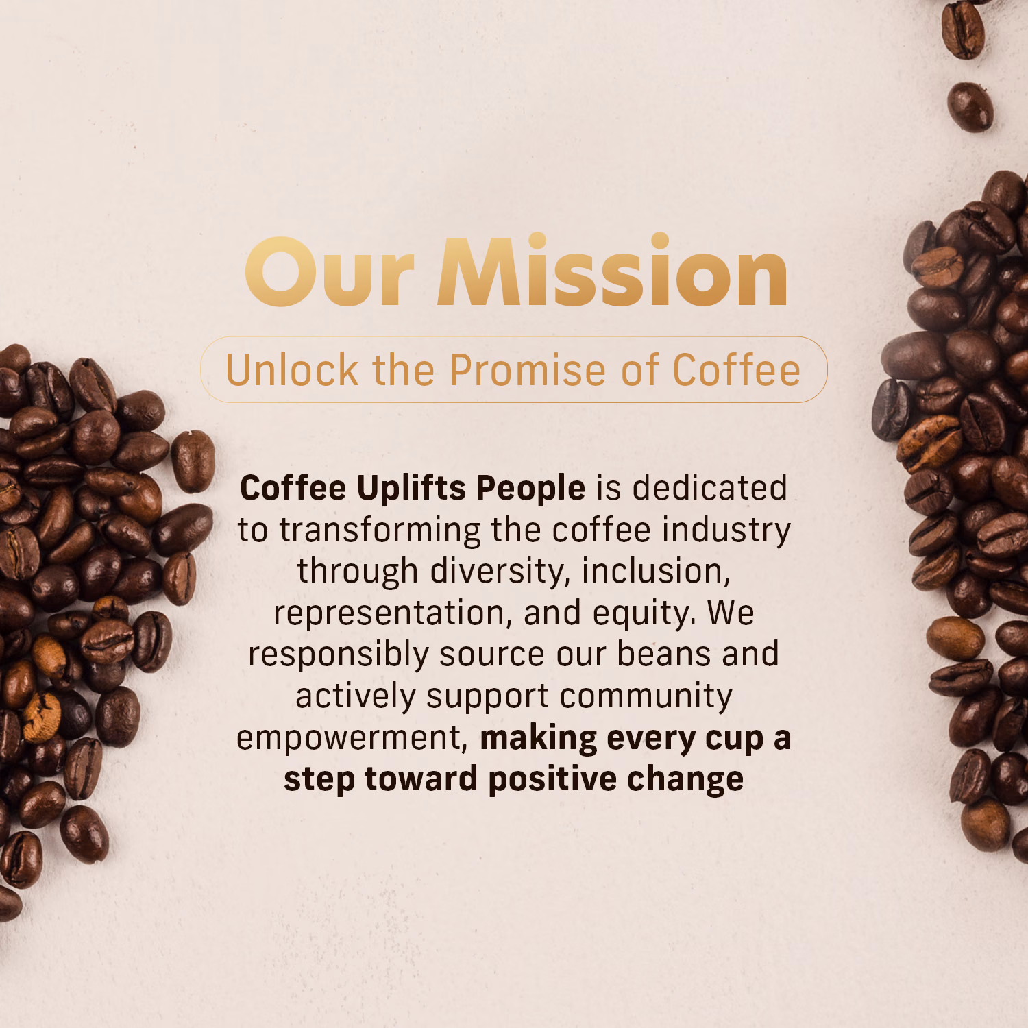 Coffee Uplifts People — About Page / Storefront, composition 3, panel 1