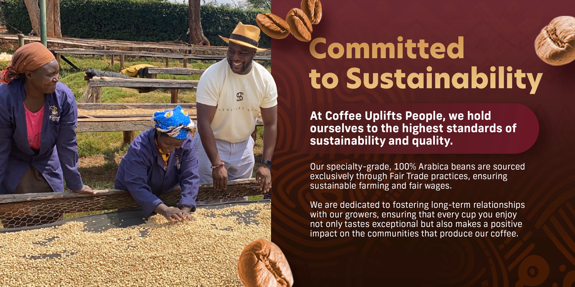 Coffee Uplifts People — About Page / Storefront, composition 9, panel 1