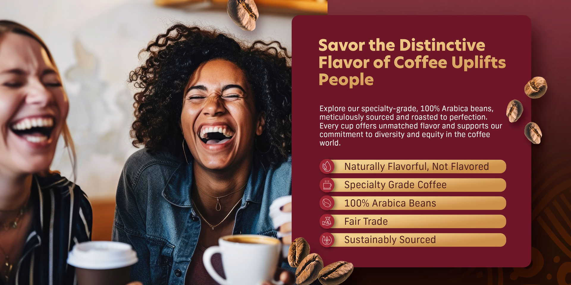 Coffee Uplifts People — Shop / Whole Bean / Storefront, composition 2, panel 1