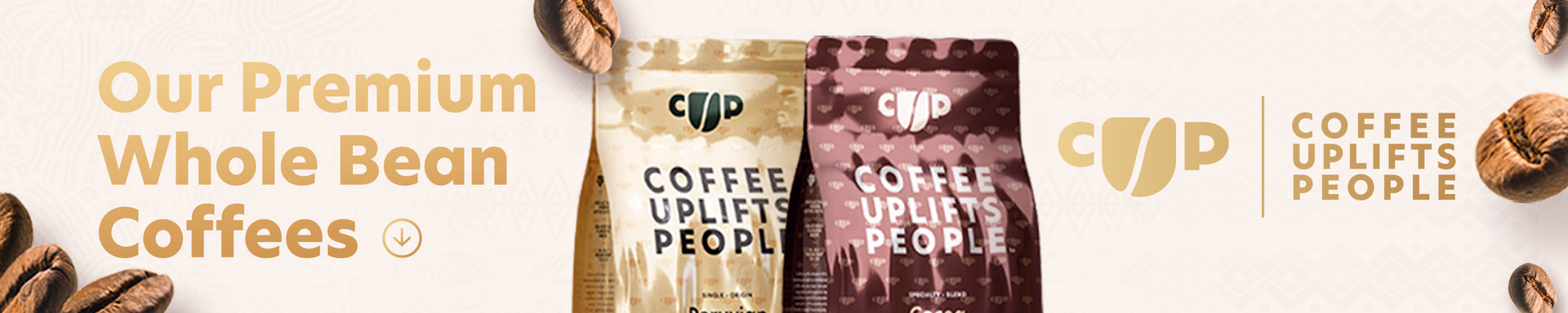 Coffee Uplifts People — Shop / Whole Bean / Storefront, composition 1, panel 1