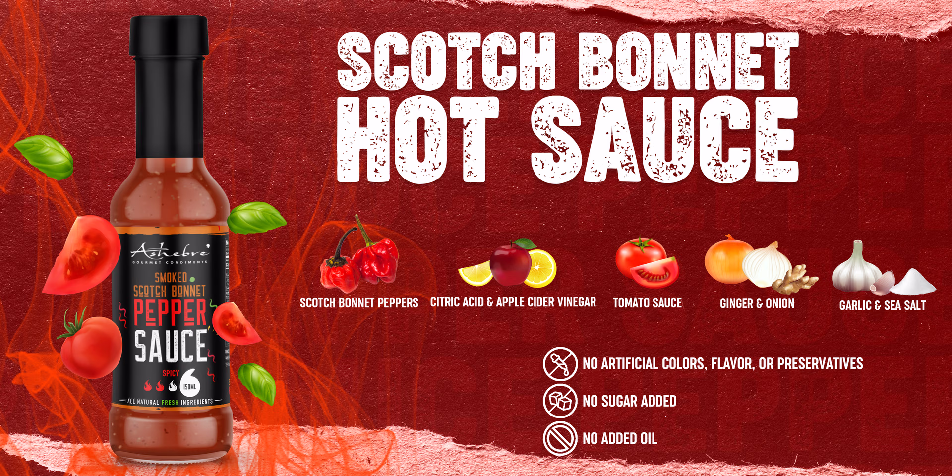 Ashebre Gourmet — Hot Sauce / Storefront, composition 2, panel 1