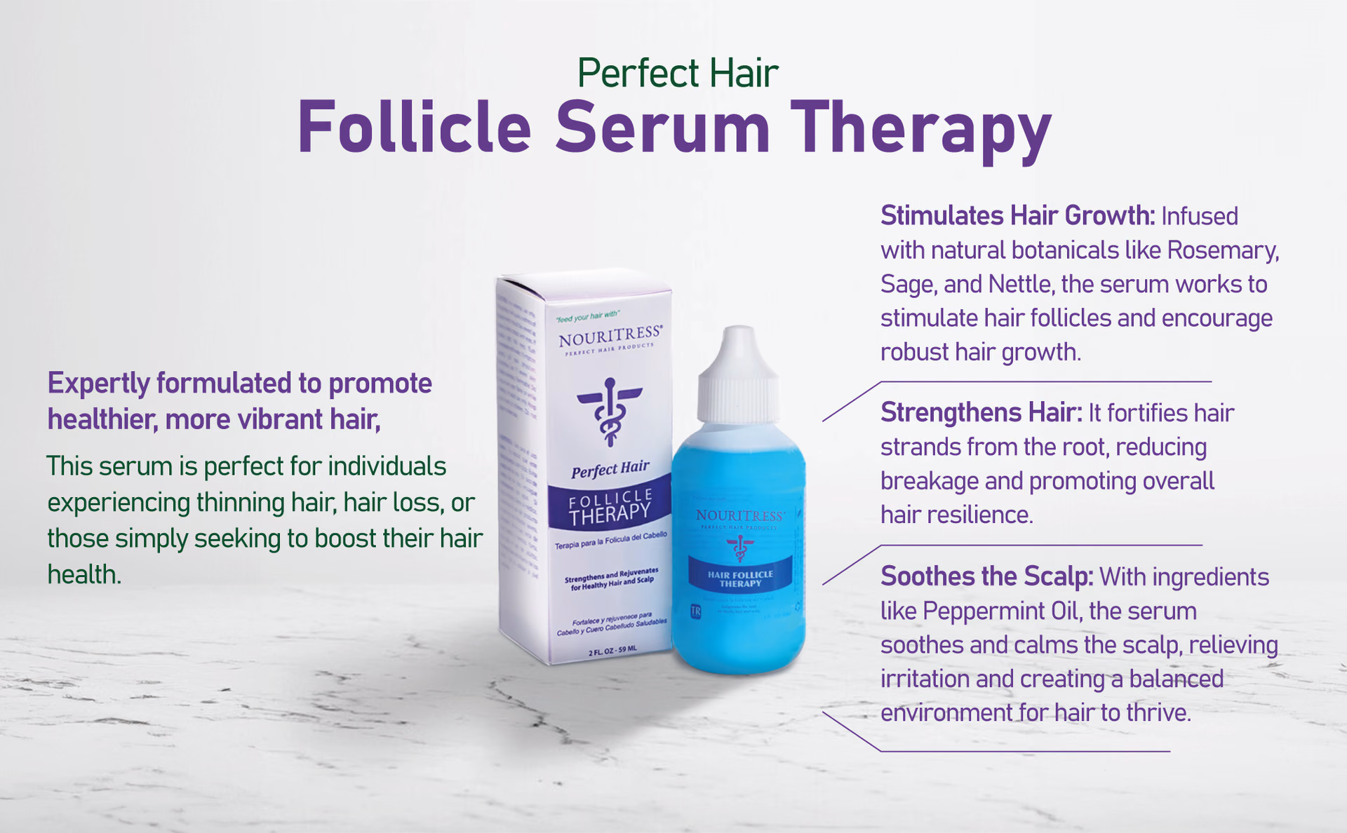 NouriTress — Hair Follicle Therapy Serum / A+ Content, composition 1, panel 1