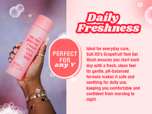 SALT XO — Grapefruit Sensitive Yoni Gel Wash / A+ Content / Daily freshness, composition 1, panel 1