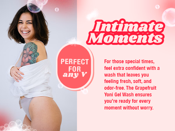 SALT XO — Grapefruit Sensitive Yoni Gel Wash / A+ Content / Intimate moments, composition 1, panel 1