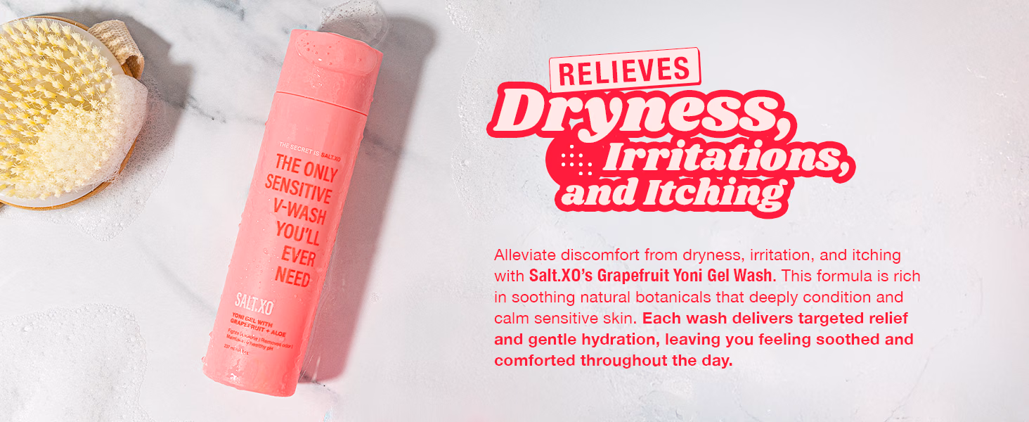 SALT XO — Grapefruit Sensitive Yoni Gel Wash / A+ Content / Relieving dryness, composition 1, panel 1