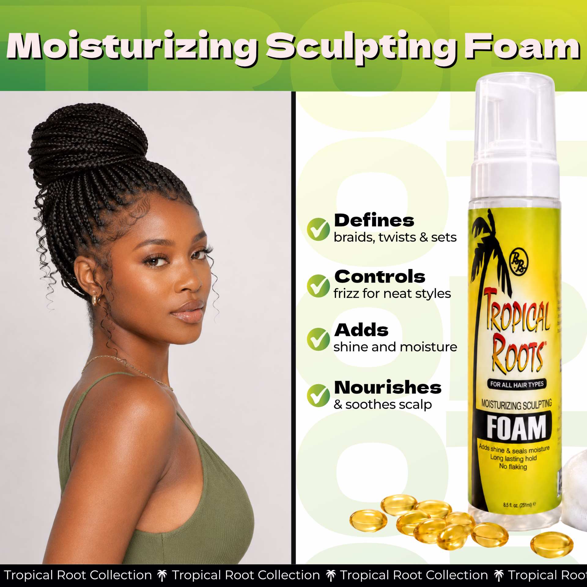Bronner Bros. / Tropical Roots Moisturizing Sculpting Foam — listing image 4