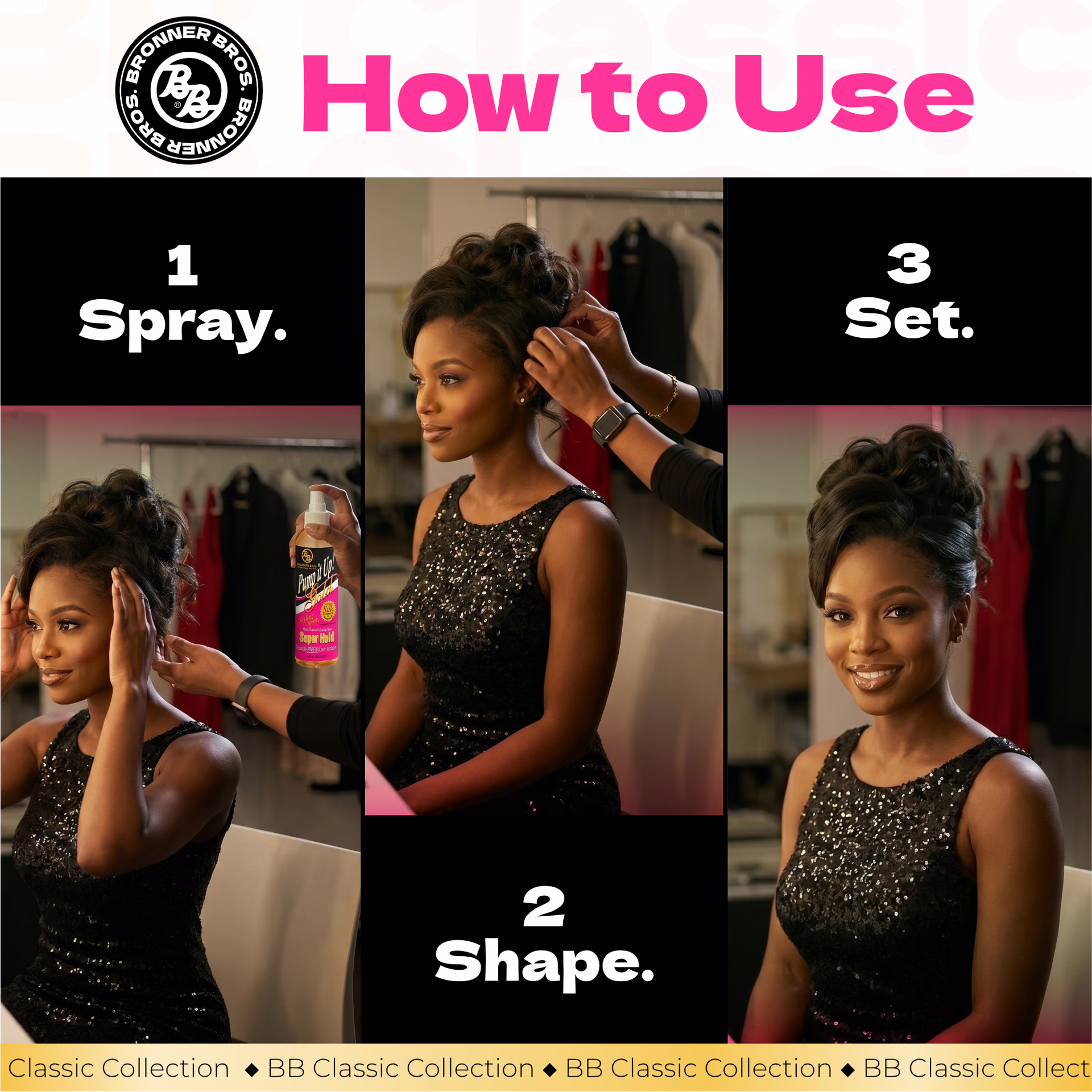 Bronner Bros. / Pump It Up! Gold Styling Spritz — listing image 6