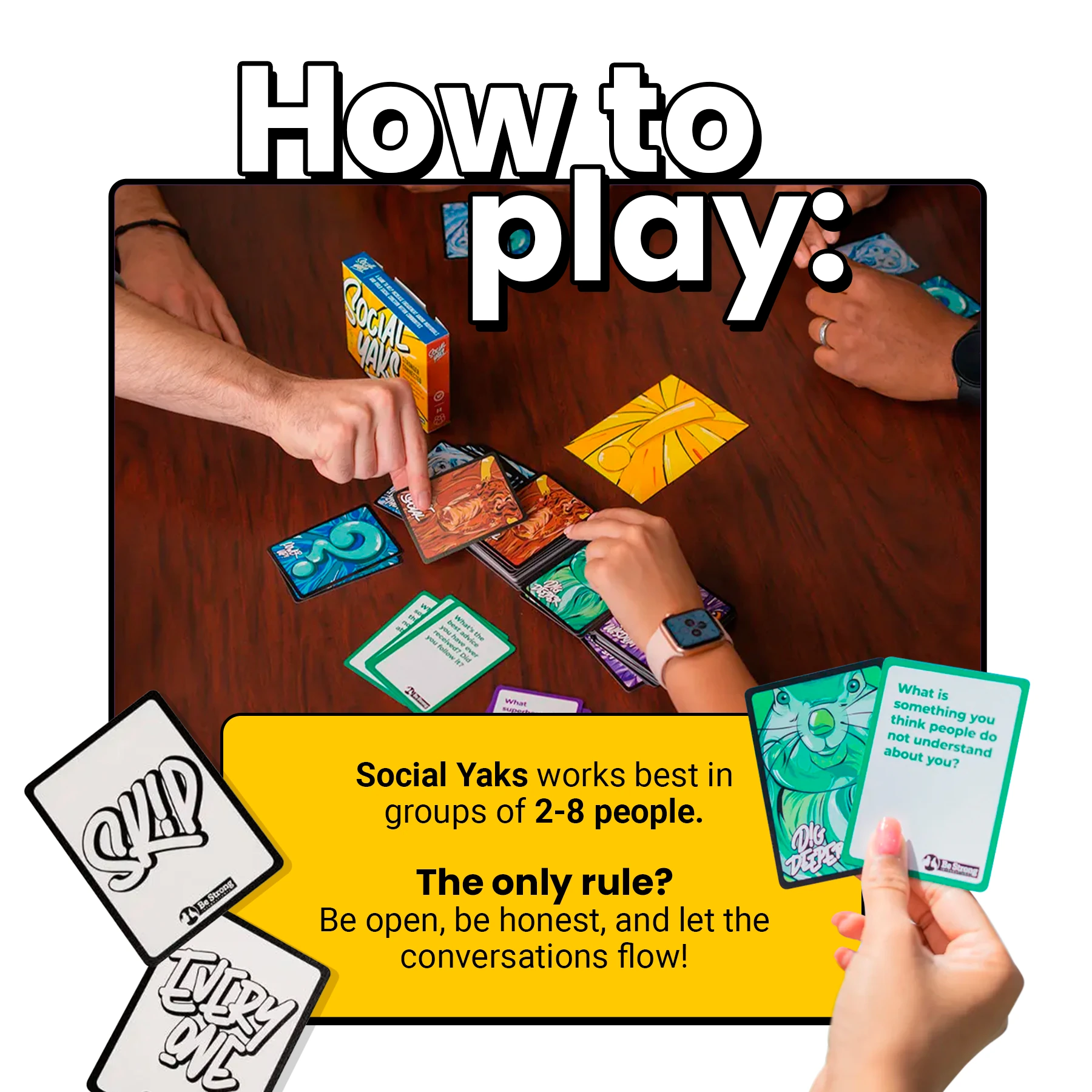 Social Yaks / Social Yaks — conversation card game — listing image 3